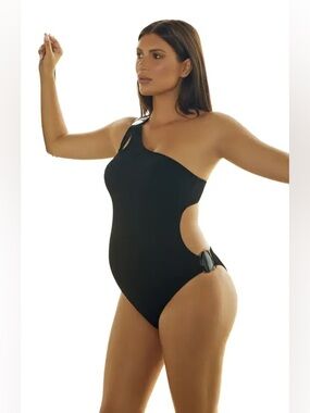 One shoulder trikini one piece Cache Coeur Maternity size M